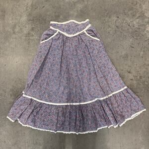 Vintage Y2K Fairy Whimsical Cottagecore Floral Flow Midi Skirt Purple S/24